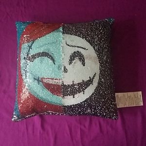 Jack and Sally Sequin Pillow